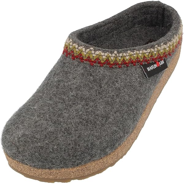 Amazon.com | Haflinger Unisex GZL Leather Trim Grizzly Charcoal